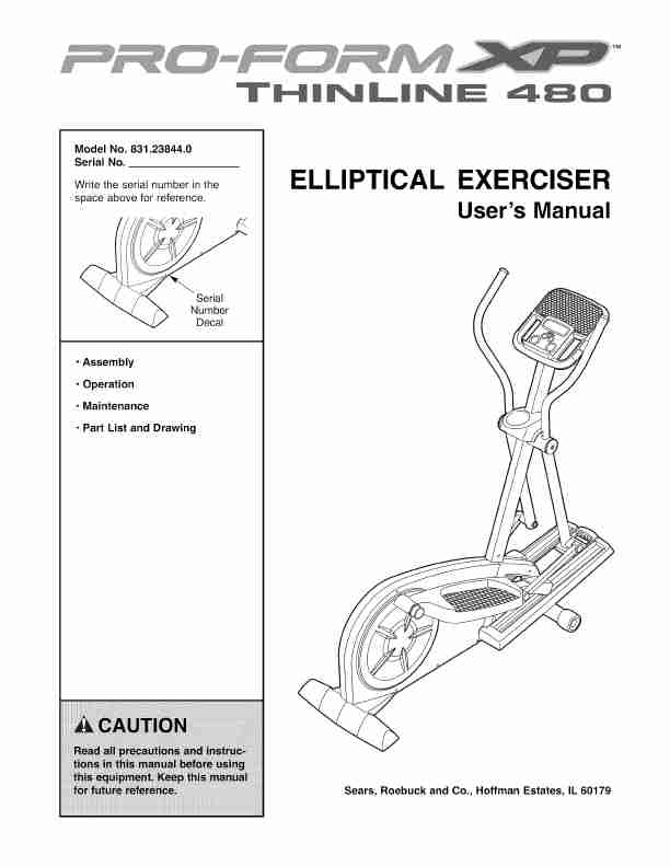 ProForm Elliptical Trainer 831_23844_0-page_pdf